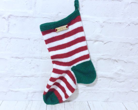 Vegan Handknitted Wool-free Christmas Stocking